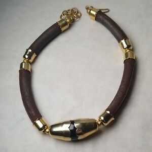 Vintage Metal And Velvet Necklace